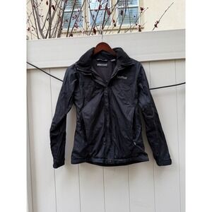 Marmot PreCip Rain Jacket Womens Small Black Waterproof‎ Hooded Windbreaker Coat